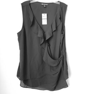 INC ruffled wrap blouse